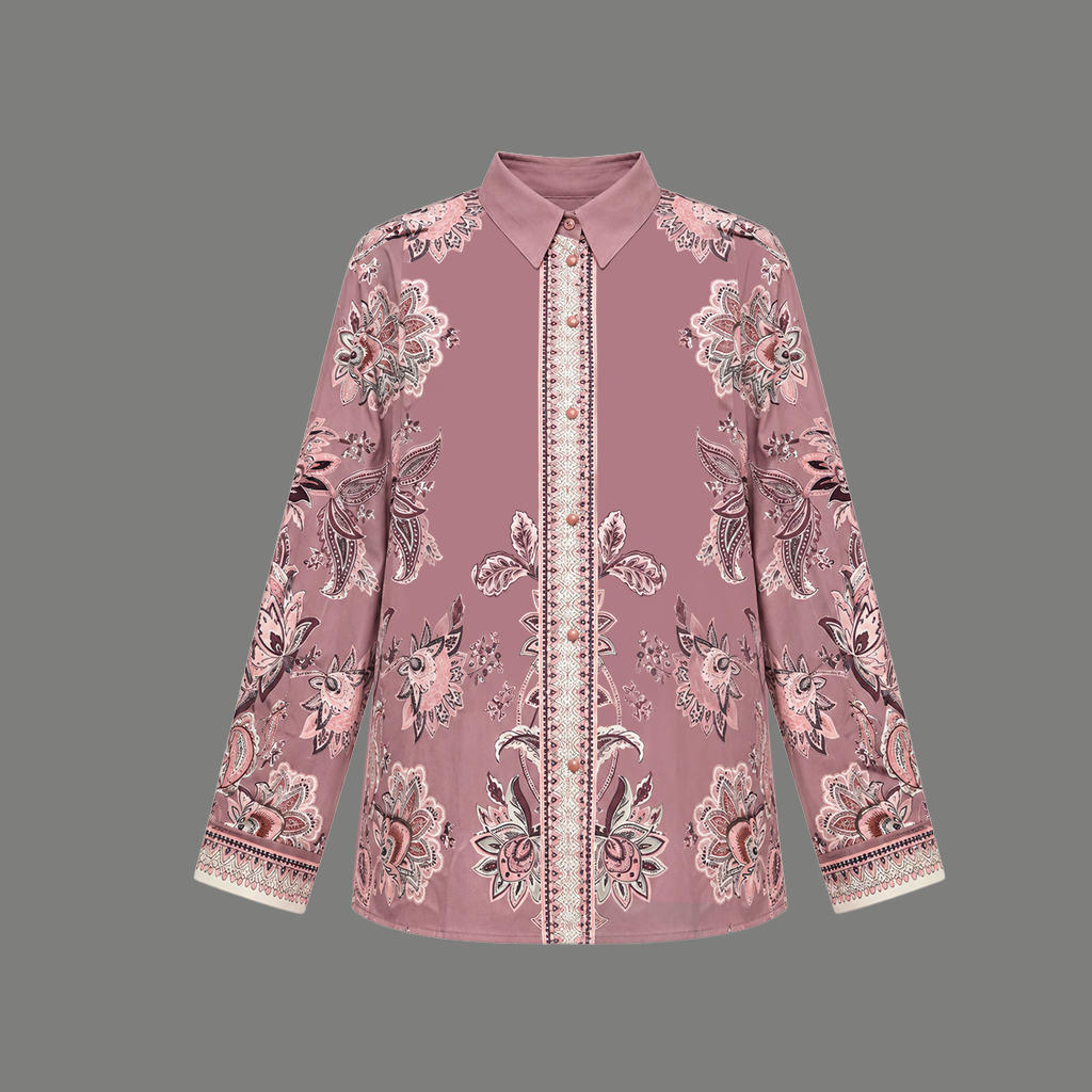Mauve Paisley Shirt - flat