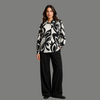 Black & White Abstract Floral Shirt - front