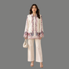 Ivory Floral Paisley Trim Shirt - front