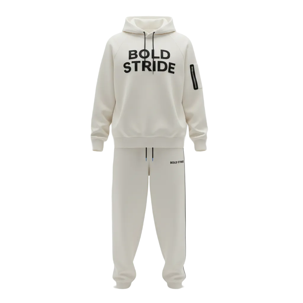 Glacier Ivory Hoodie - Boldstride - flat lay