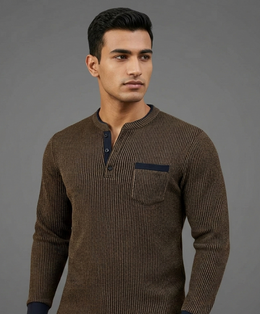 Two-Tone Tech-Knit Henley