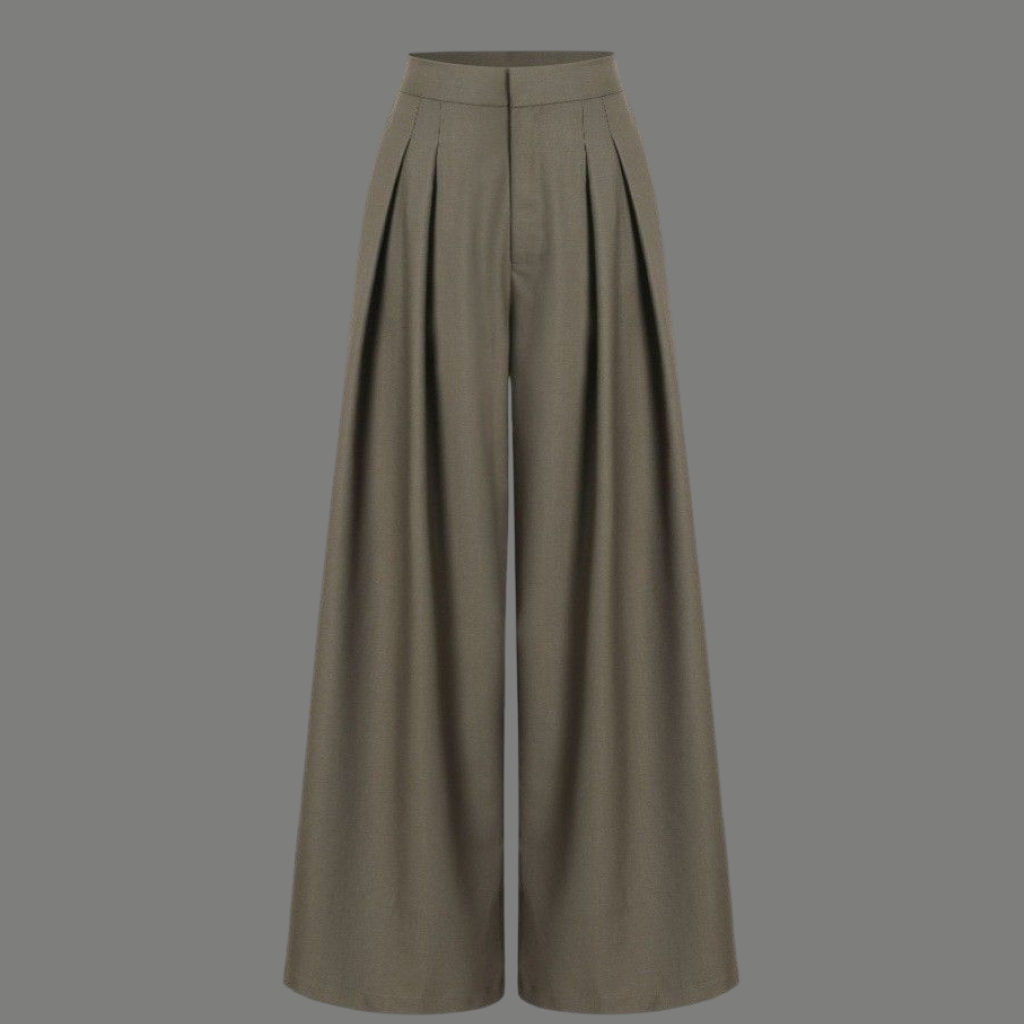 High Waist Wide Leg Pleated Dress Trousers