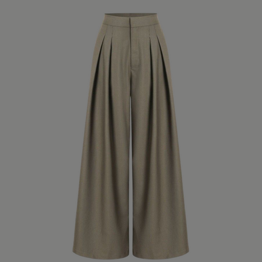 High Waist Wide Leg Pleated Dress Trousers