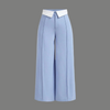 High Waist Wide Leg Foldover Waistband Trousers