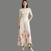 Botanical Print High Rise Wide Leg Trousers