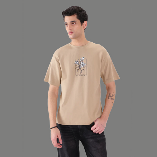 Relaxed Fit Floral Printed Crewneck T Shirt