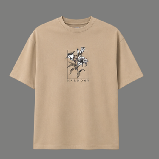 Relaxed Fit Floral Printed Crewneck T Shirt