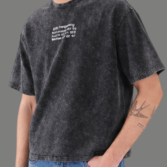 Relaxed Fit Graphic Printed Acid Wash Tee