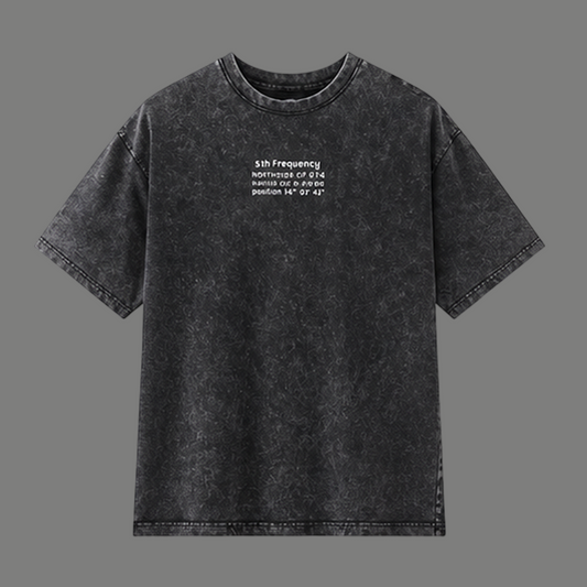 Relaxed Fit Graphic Printed Acid Wash Tee