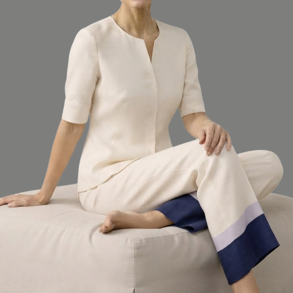 High Waist Colorblock Cuff Wide Leg Trousers