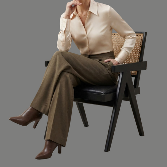 High Waist Wide Leg Pleated Dress Trousers