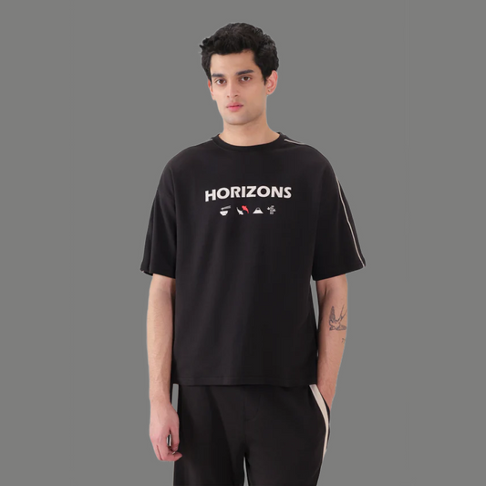 Essential Short Sleeve Piped Shoulder Graphic Tee