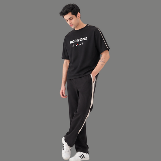 Essential Short Sleeve Piped Shoulder Graphic Tee