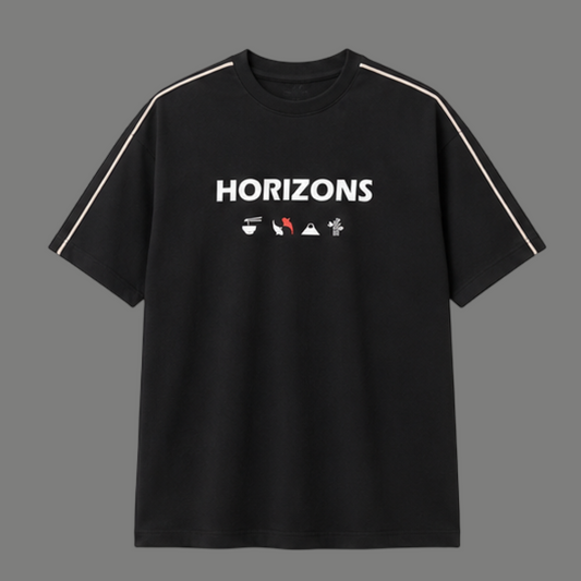 Essential Short Sleeve Piped Shoulder Graphic Tee