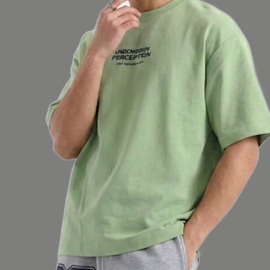 Relaxed Fit Center Chest Text Printed Tee