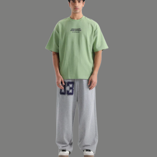 Relaxed Fit Center Chest Text Printed Tee