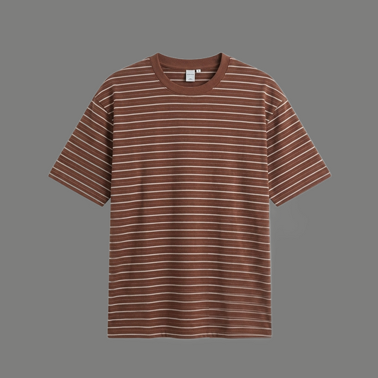 Relaxed Fit Fine Stripe Short Sleeve Tee