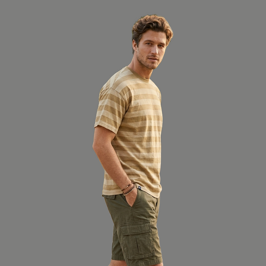 Essential Short Sleeve Striped Crewneck T Shirt