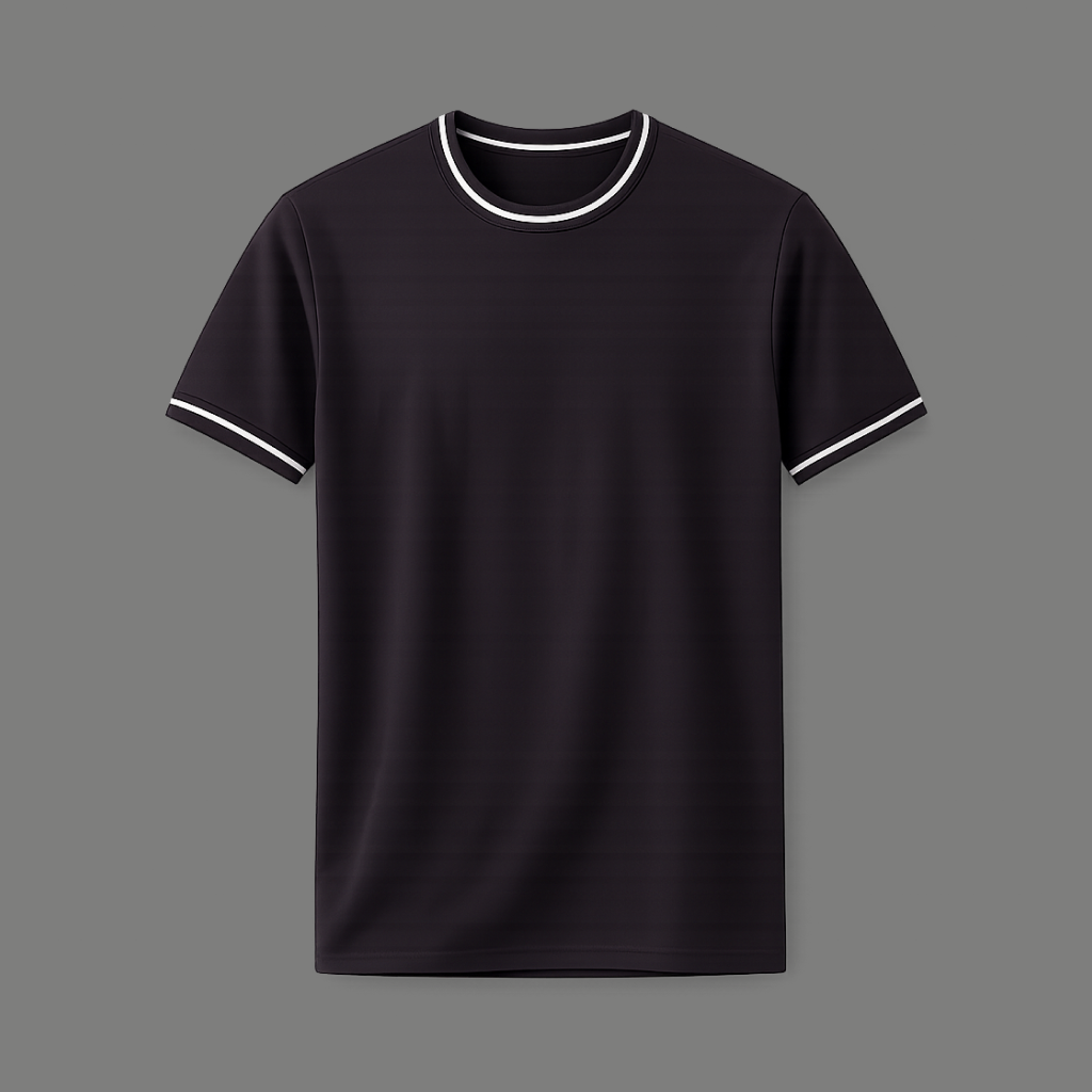 Relaxed Fit Tipped Trim Short Sleeve T Shirt