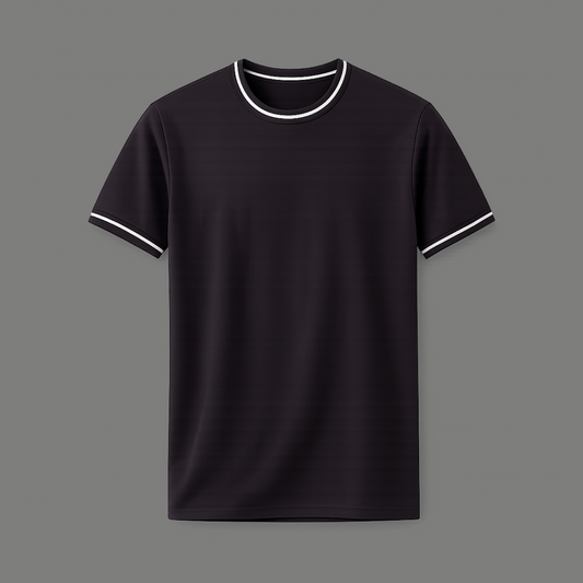 Relaxed Fit Tipped Trim Short Sleeve T Shirt