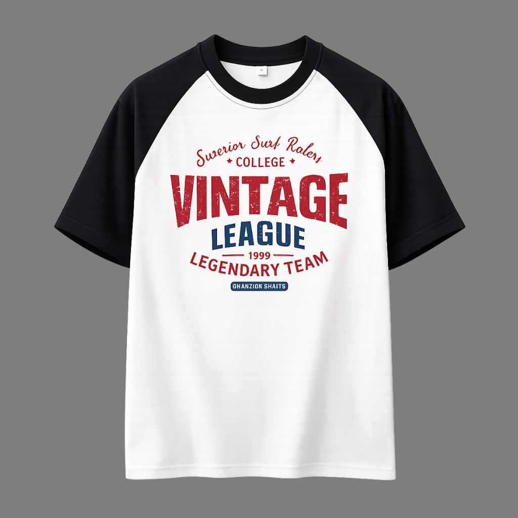 Relaxed Fit Vintage Graphic Raglan Sleeve Shirt