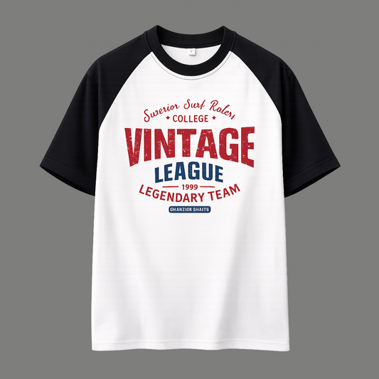 Relaxed Fit Vintage Graphic Raglan Sleeve Shirt