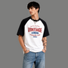 Relaxed Fit Vintage Graphic Raglan Sleeve Shirt