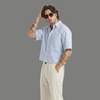 Relaxed Fit Vertical Stripe Pocket Button Down