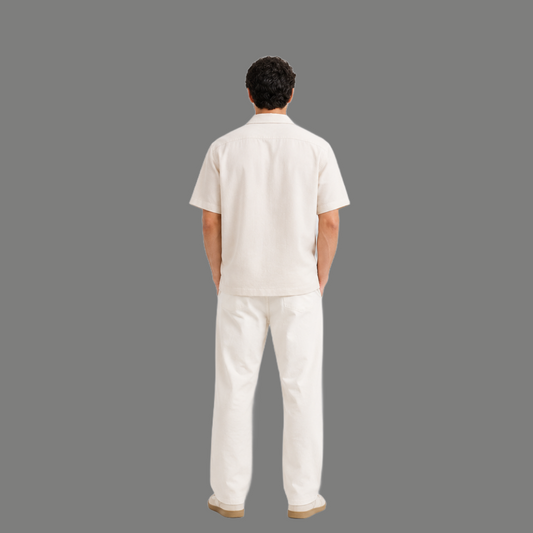 Modern Minimalist Camp Collar Drop Shoulder Top