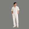 Modern Minimalist Camp Collar Drop Shoulder Top