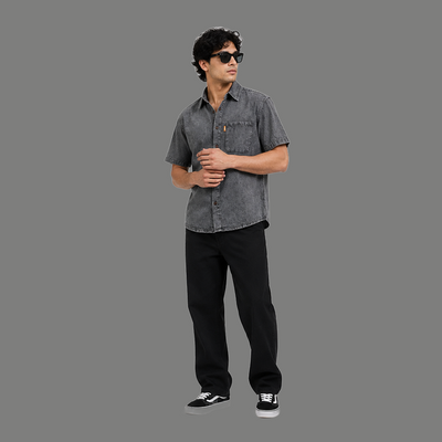 Relaxed Fit Vintage Wash Denim Shirt