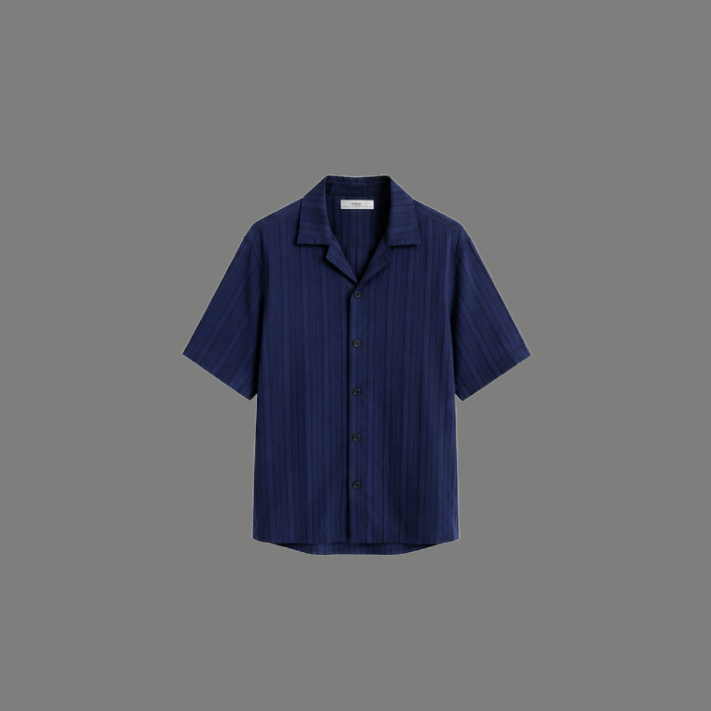 Cuban Collar Button down Boxy Shirt