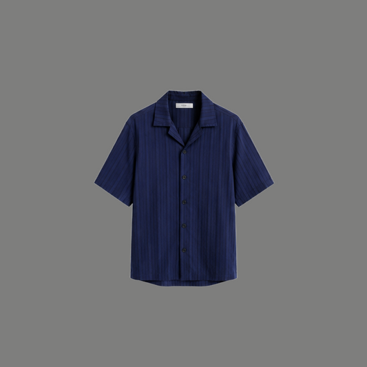 Cuban Collar Button down Boxy Shirt