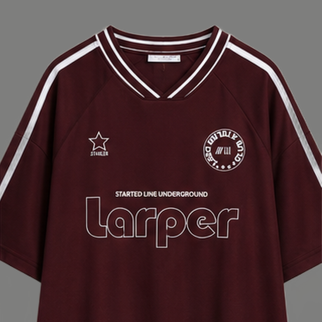 Retro Athletic Graphic V Neck Jersey Top