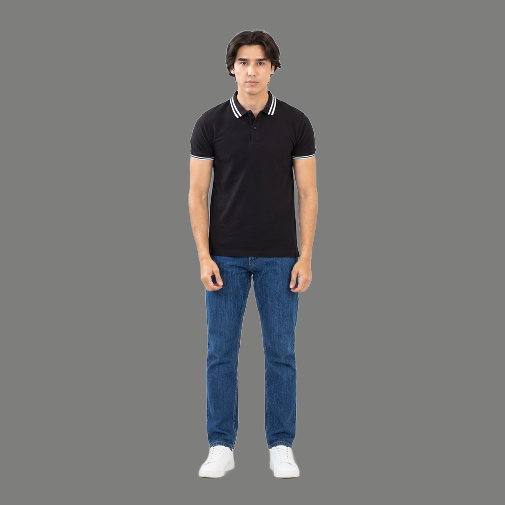 Streetwear Boxy Double Tipped Polo Shirt