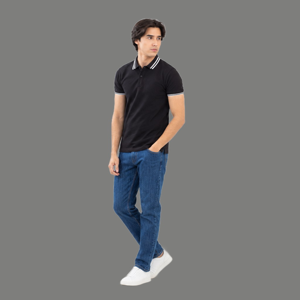 Streetwear Boxy Double Tipped Polo Shirt