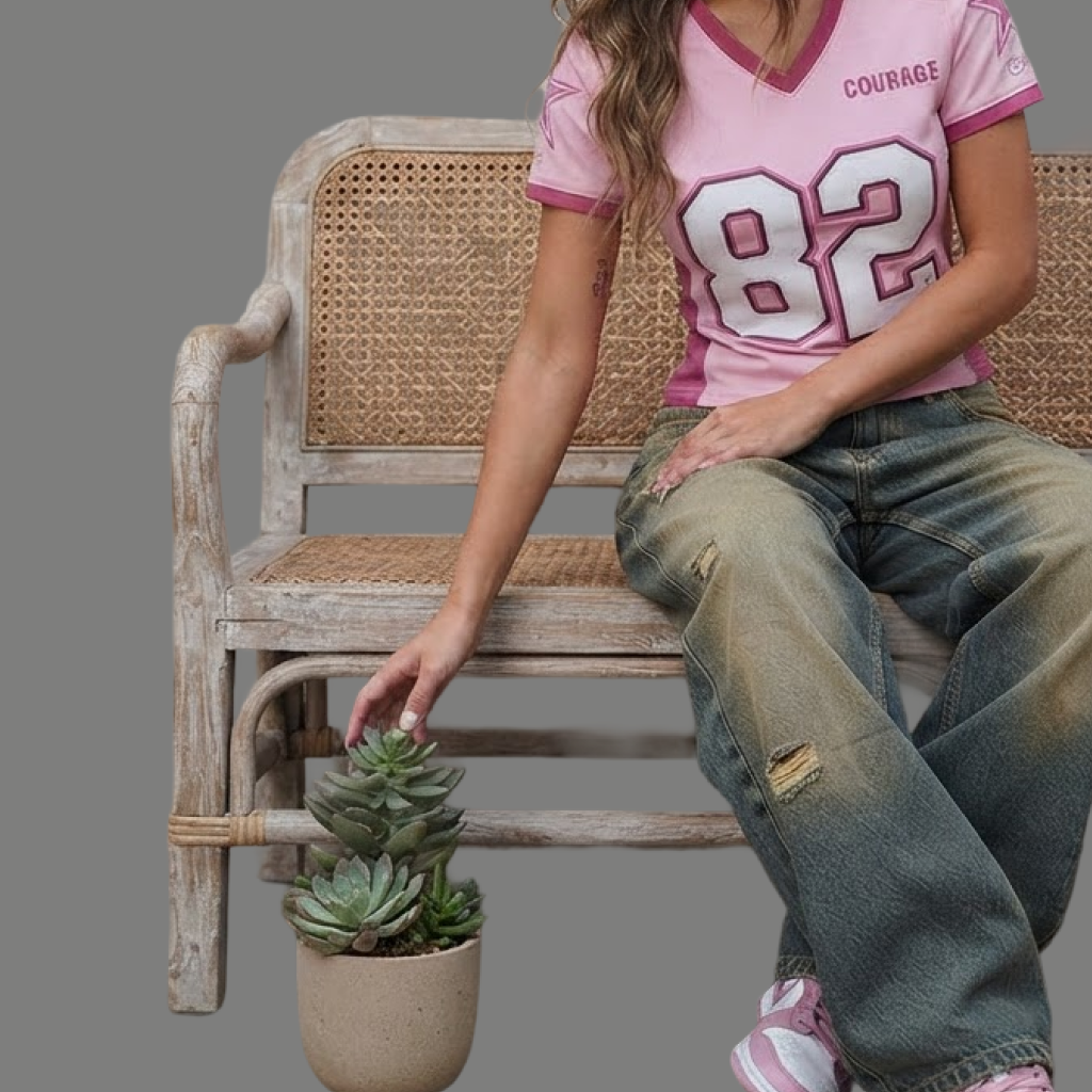 Modern Fitted Athletic Number Print Top
