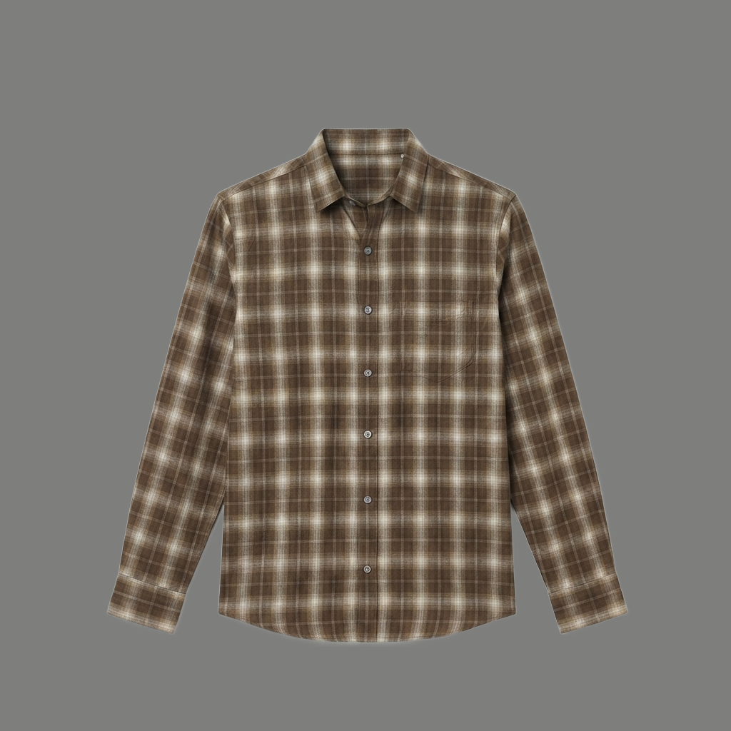 Classic Long Sleeve Plaid Flannel Button Shirt