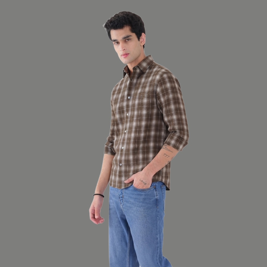 Classic Long Sleeve Plaid Flannel Button Shirt