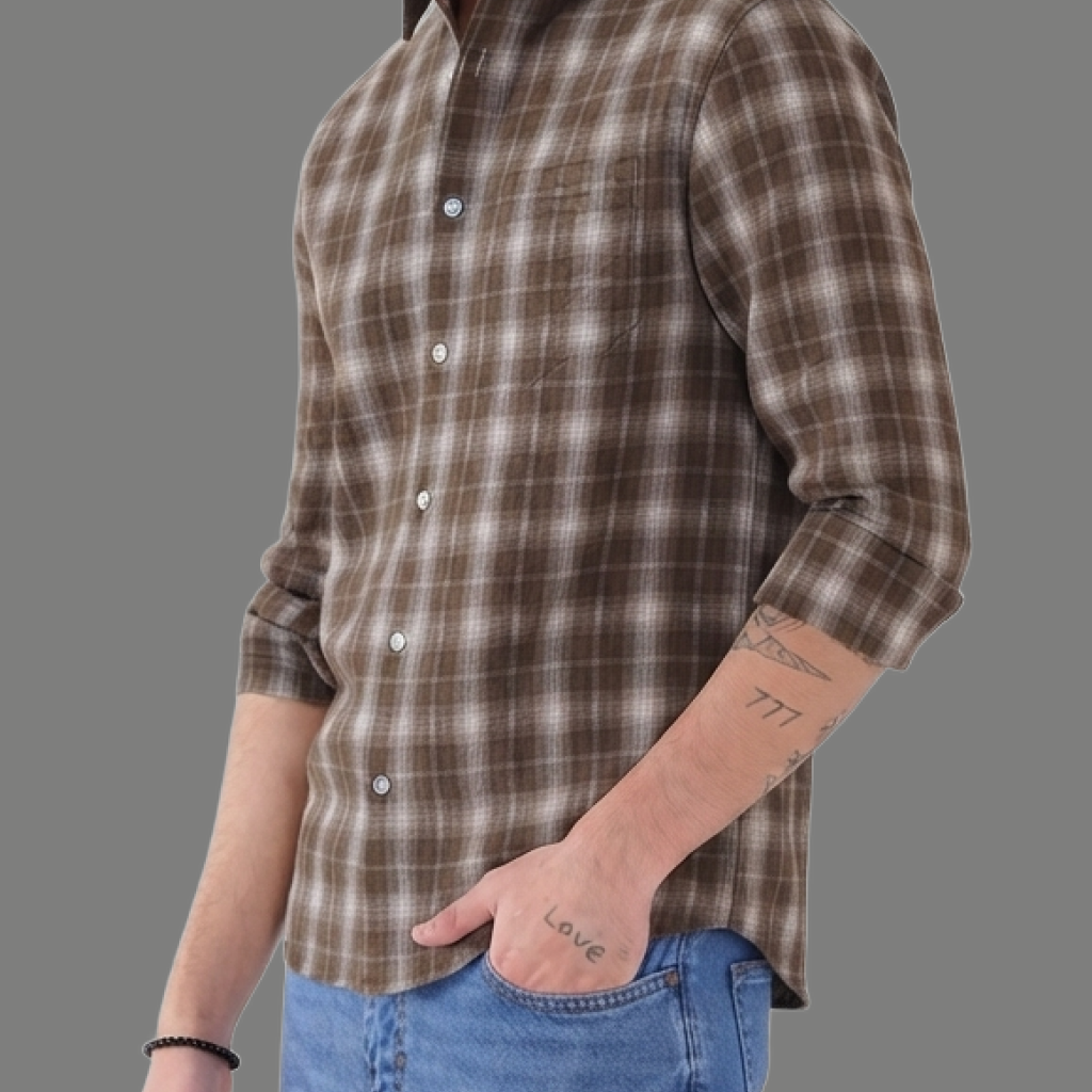 Classic Long Sleeve Plaid Flannel Button Shirt