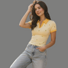 Streetwear Pineapple Print Open Collar Top