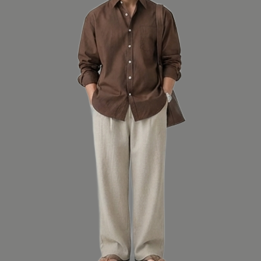 Classic Long Sleeve Linen Pocket Button Down