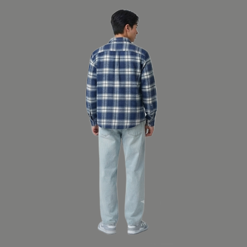 Relaxed Fit Plaid Long Sleeve Casual Shirt