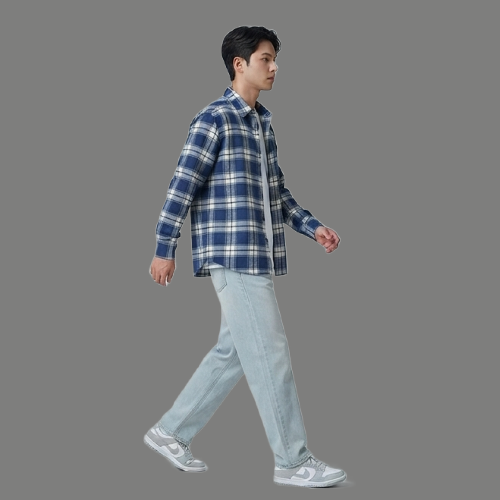 Relaxed Fit Plaid Long Sleeve Casual Shirt