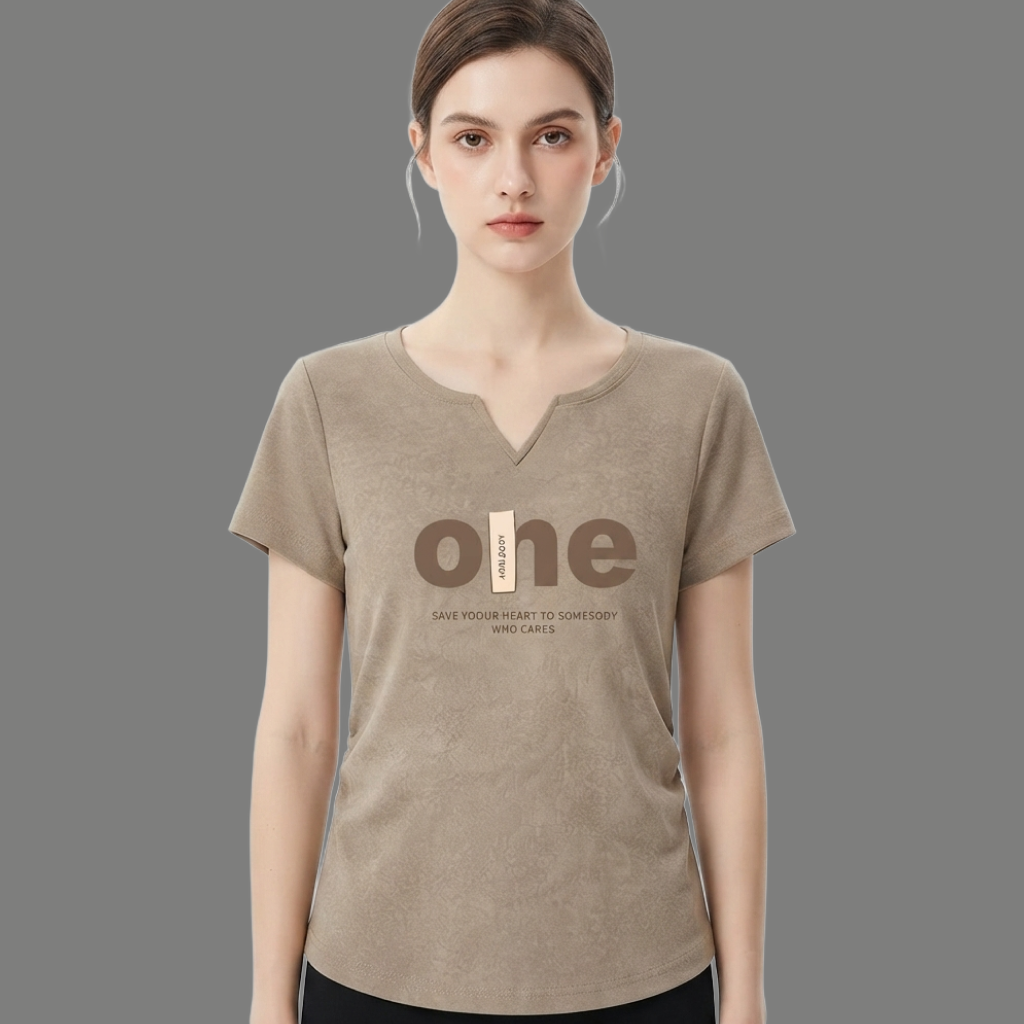 Urban Acid Wash Split Neck Graphic Top