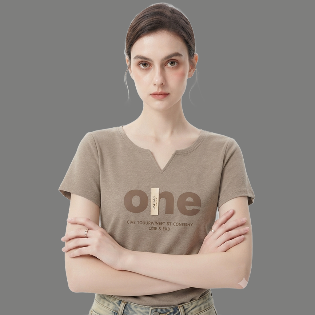 Urban Acid Wash Split Neck Graphic Top