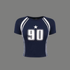 Slim Fit Number Star Graphic Crop Top