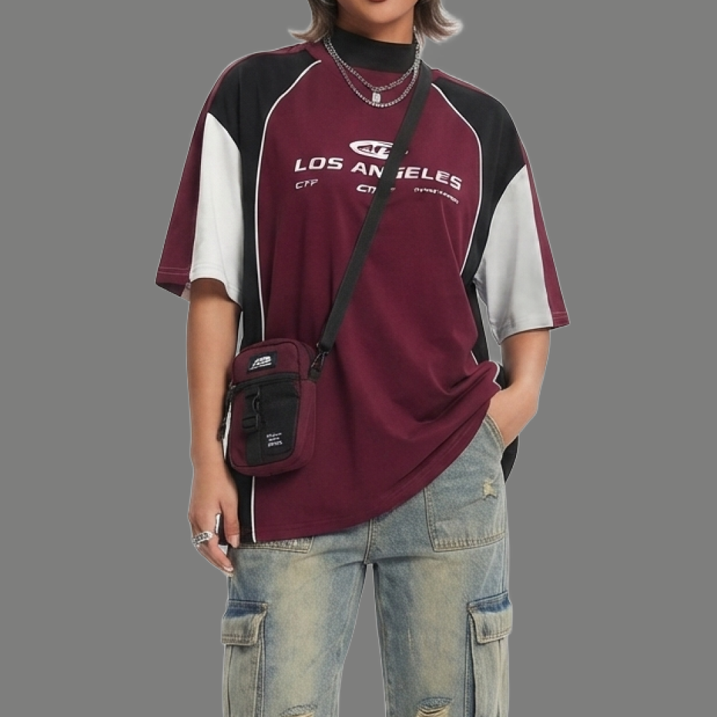 Casual Loose Fit Graphic Panel T-Shirt