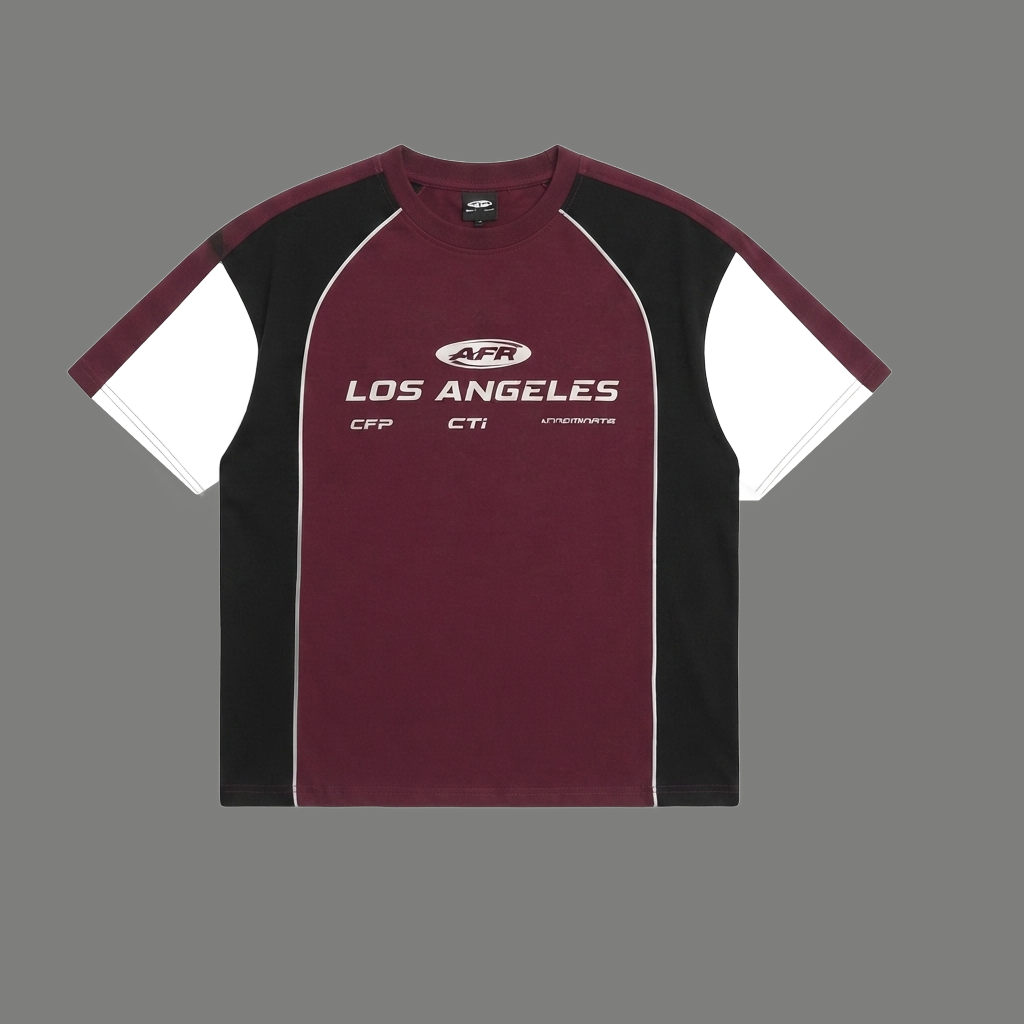 Casual Loose Fit Graphic Panel T-Shirt