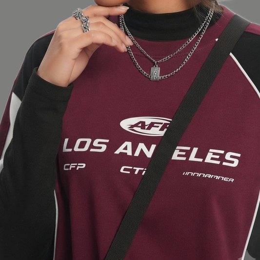Casual Loose Fit Graphic Panel T-Shirt